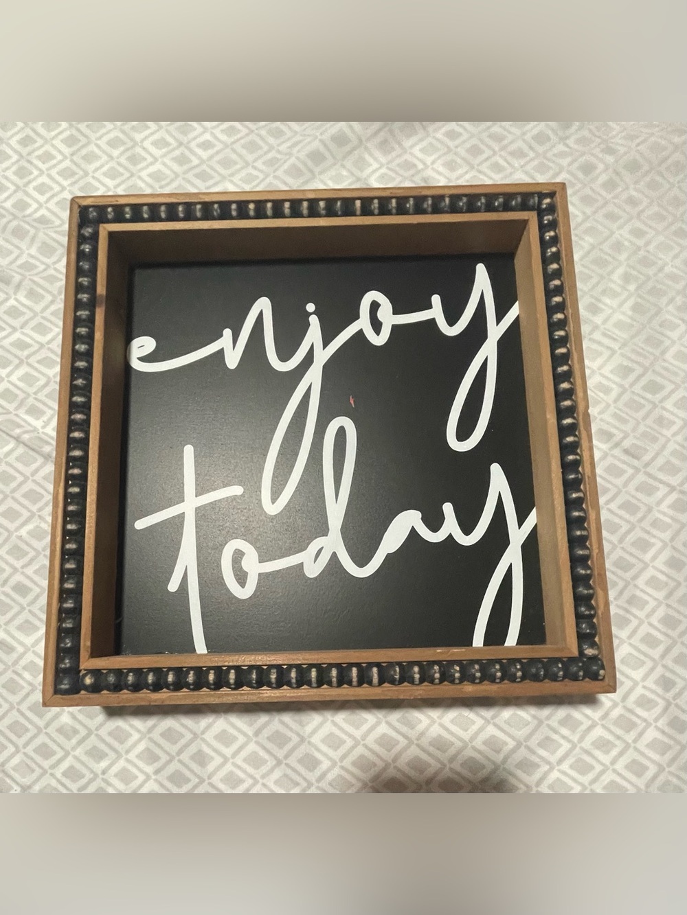 Hobby Lobby Black and White "Enjoy Today" Framed Sign